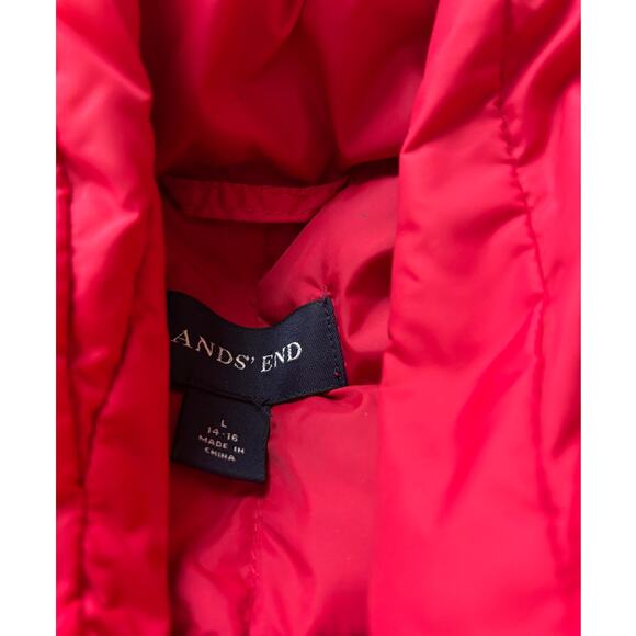 Lands End Down Puffer Vest Size Large Red - Picture 6 of 8